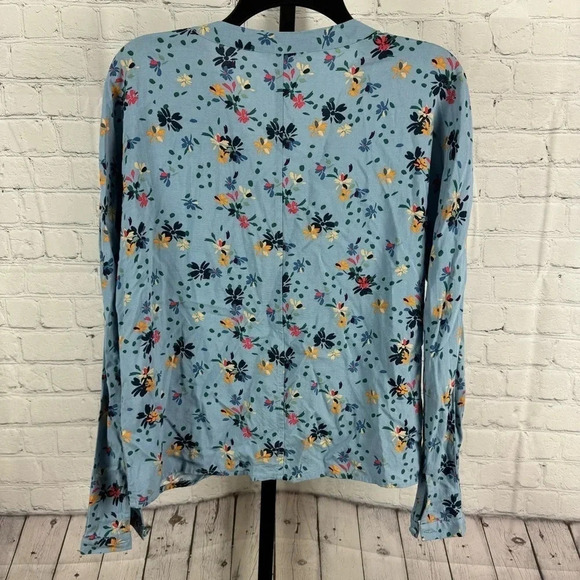 Beachlunchlounge Blue Floral Button Up Top Size Small - Picture 4 of 6